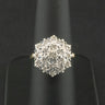 9ct Yellow Gold Diamond Illusion Set Cluster Ring Size N 3.3g