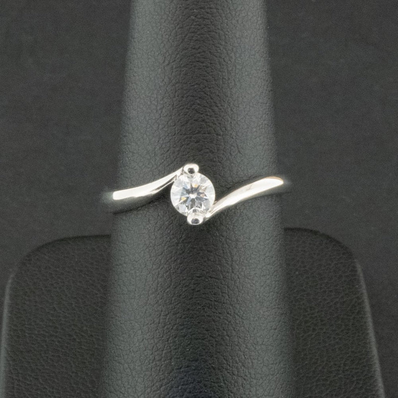 18ct White Gold 0.25ct Diamond Solitaire Twist Ring Size L 2.6g