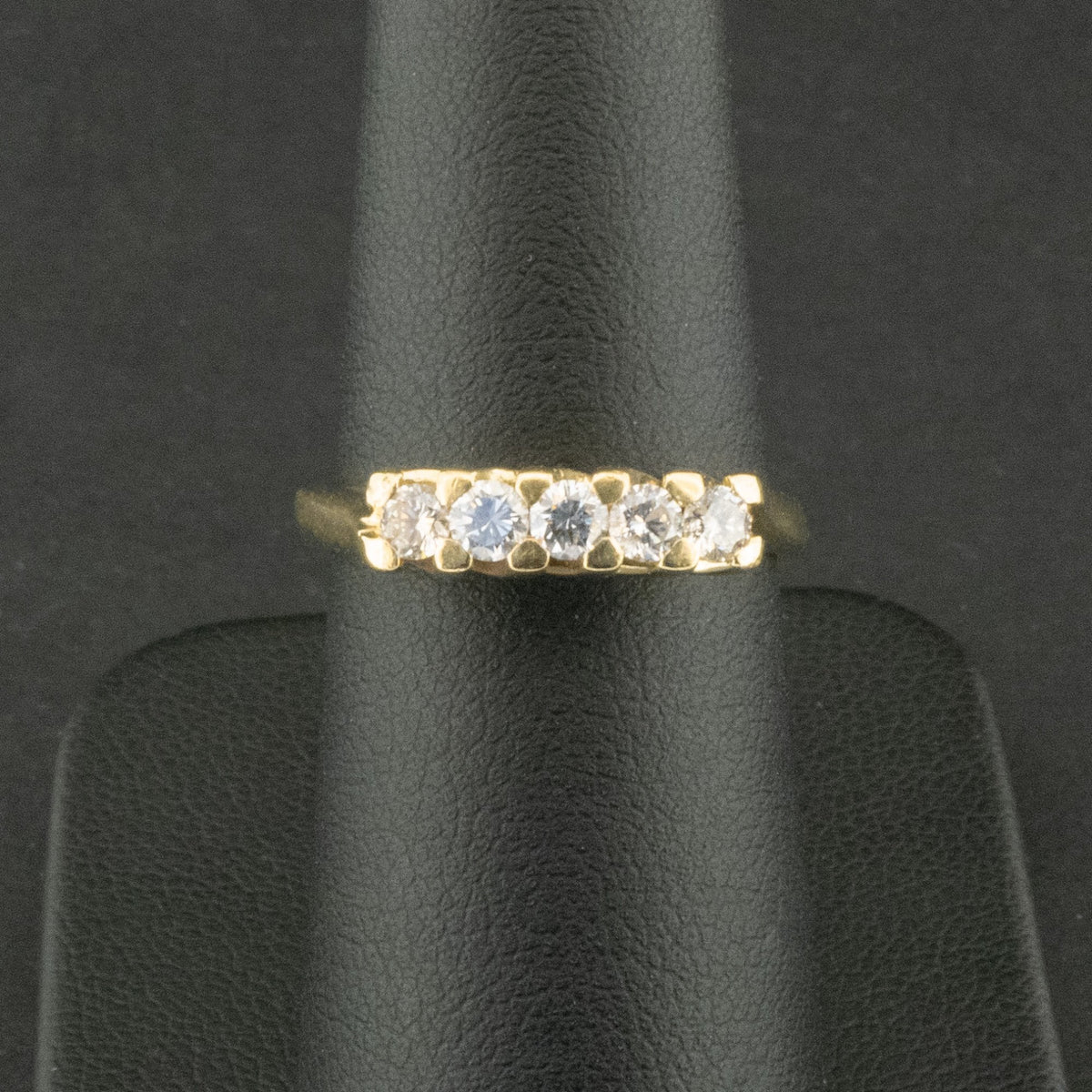 14ct Yellow Gold 0.35ct Diamond 5 Stone Ring Size L 2.5g