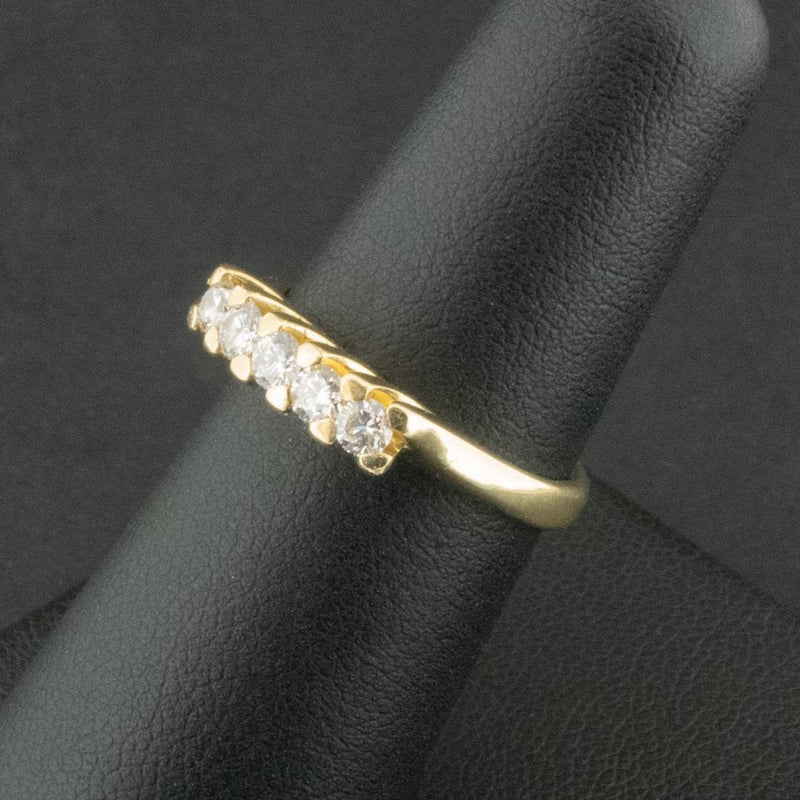 14ct Yellow Gold 0.35ct Diamond 5 Stone Ring Size L 2.5g