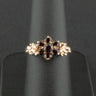 9ct Yellow Gold Garnet Flower Ring Size N 1/2 3.3g