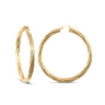 9ct Yellow Gold 47mm Twist Hoop Earrings
