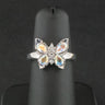 9ct White Gold Butterfly Ring Size I 1/2 3.1g