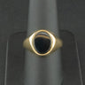 18ct Yellow Gold Black Stone Gents Signet Ring Size Q 7.4g