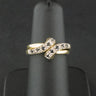 9ct Yellow Gold Sapphire Interlocking Twist Ring Size K 3.4g