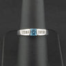 9ct White Gold Topaz & Diamond Ring Size N 1/2 2.5g