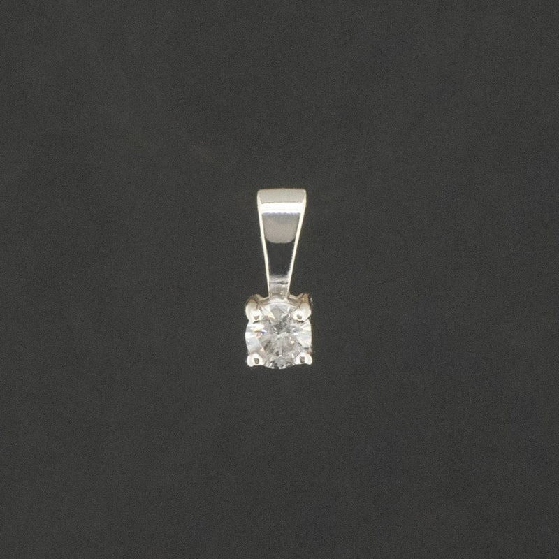 9ct White Gold 0.15ct Diamond Pendant 0.5gms