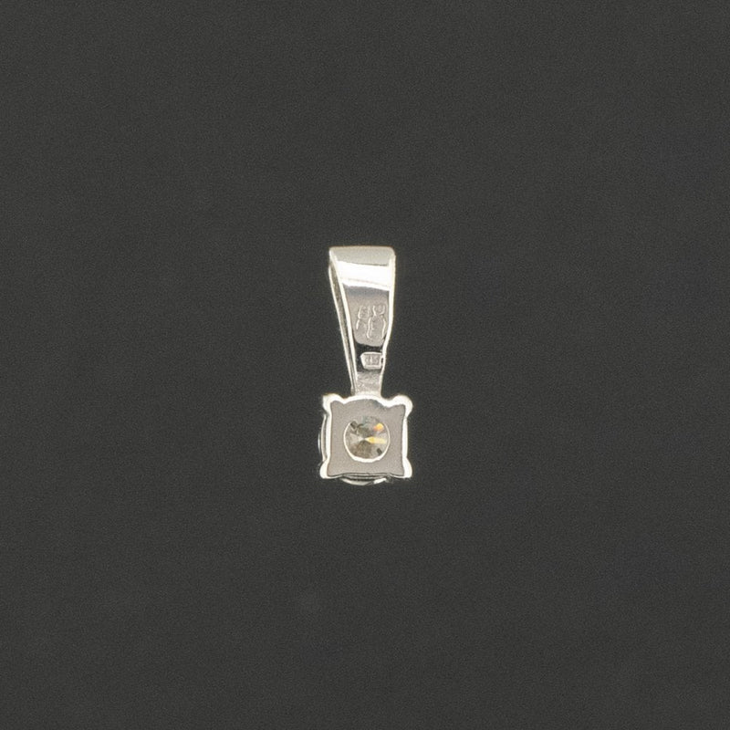9ct White Gold 0.15ct Diamond Pendant 0.5gms