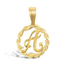 9ct Yellow Gold Rope Initial A Pendant