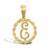 9ct Yellow Gold Rope Initial E Pendant