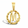 9ct Yellow Gold Rope Initial M Pendant