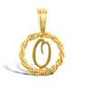 9ct Yellow Gold Rope Initial O Pendant