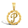 9ct Yellow Gold Rope Initial P Pendant
