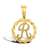 9ct Yellow Gold Rope Initial R Pendant