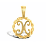 9ct Yellow Gold Rope Initial X Pendant