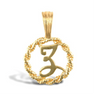 9ct Yellow Gold Rope Initial Z Pendant