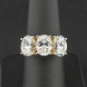 14ct Yellow Gold Cubic Zirconia Trilogy Ring Size N 5.7g