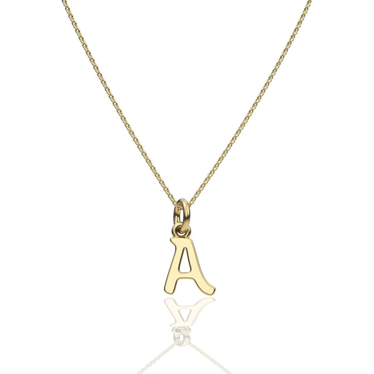 9ct Gold Initial Letter Pendant Necklace