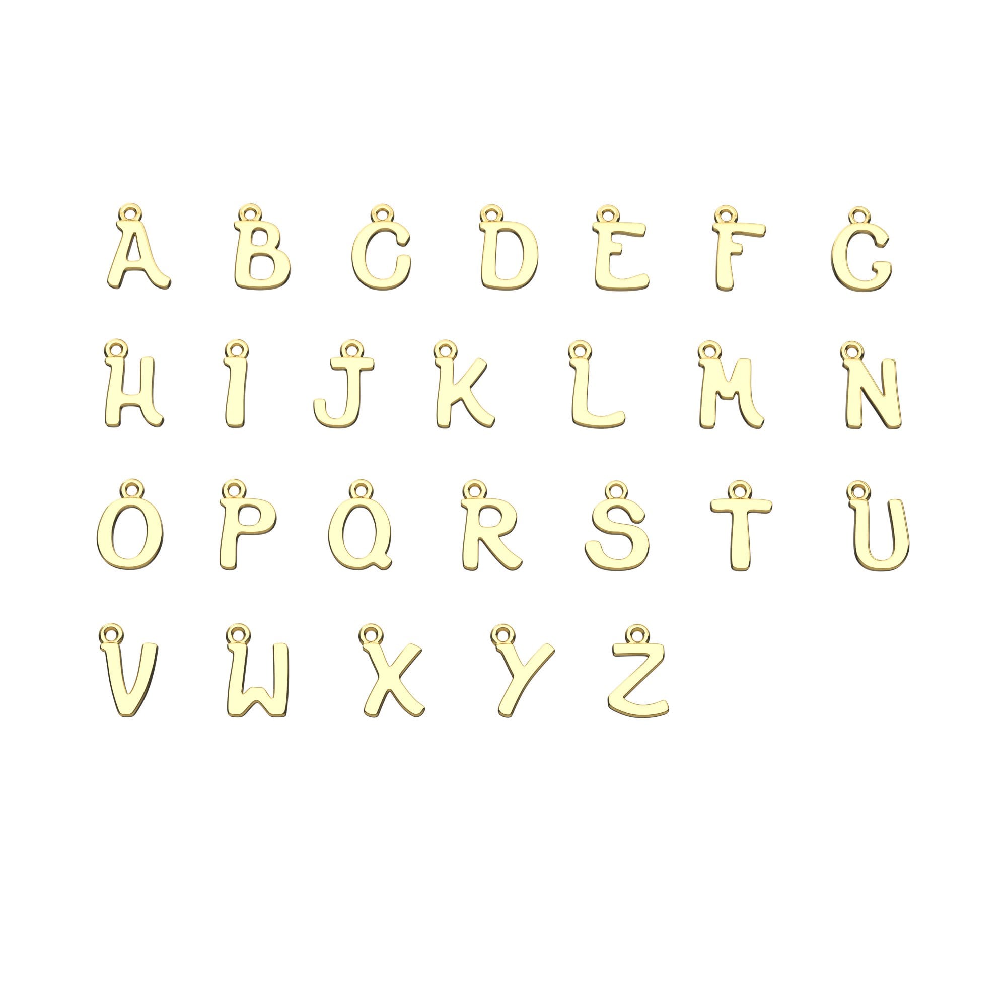 9ct Gold Initial Letter Pendant Necklace