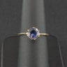 9ct Yellow Gold Blue Stone Solitaire Ring Size N 2.2g