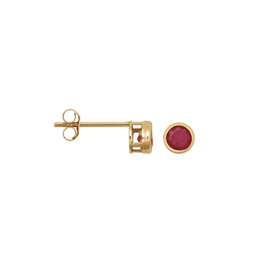 9ct Yellow Gold Ruby Stud Earrings