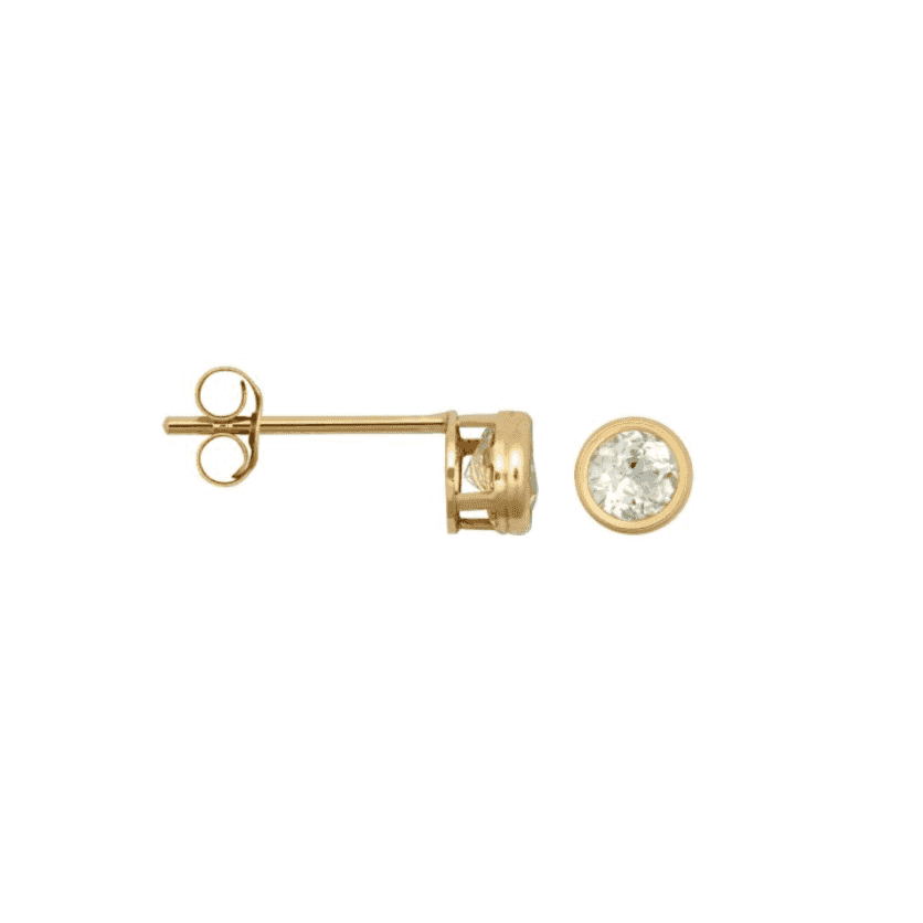 9ct Yellow Gold Blue Topaz Stud Earrings
