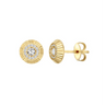 9ct Yellow Gold 10mm CZ Bezel Stud Earrings
