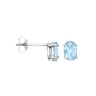 9ct White Gold Oval Blue Topaz Stud Earrings