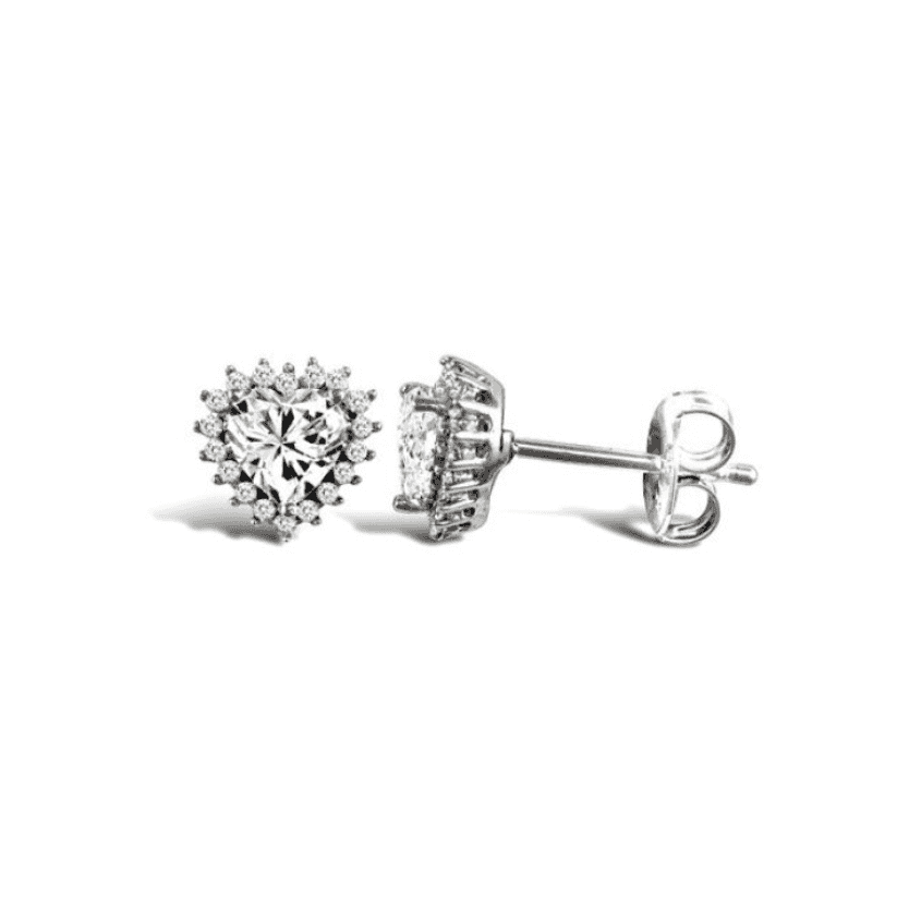 9ct White Gold Cubic Zirconia Stud Earrings