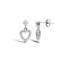 9ct White Gold Cubic Zirconia Heart Drop Stud Earrings