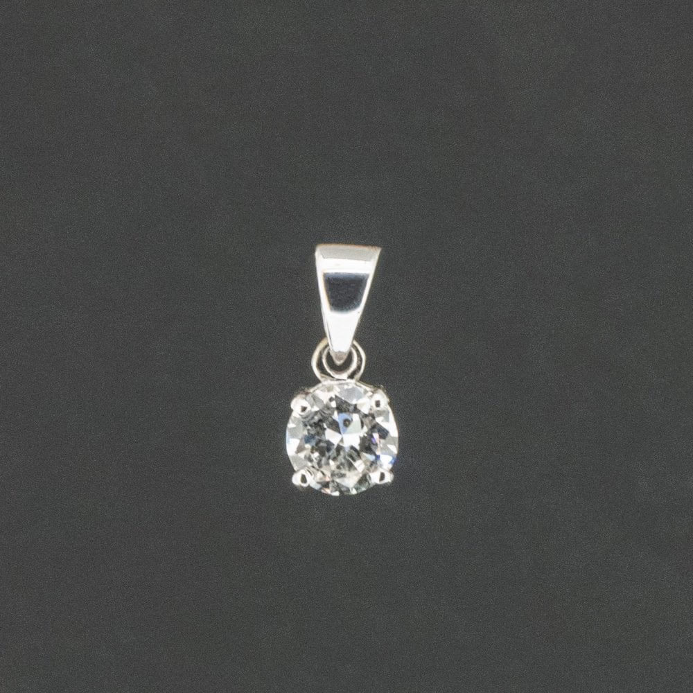 18ct White Gold Approx. 0.65ct Diamond Solitaire Pendant 0.5g