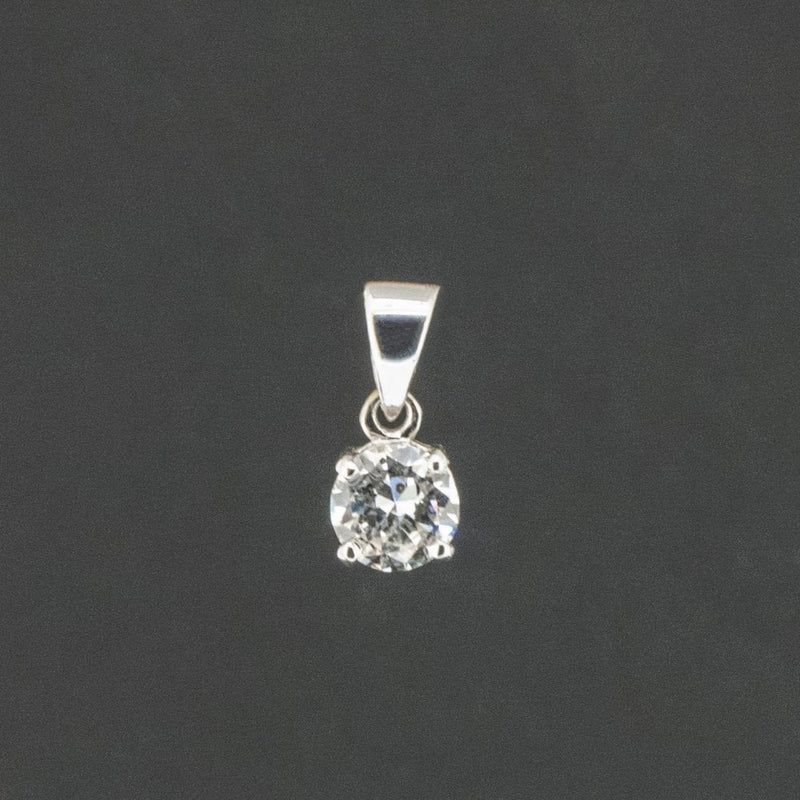 18ct White Gold Approx. 0.65ct Diamond Solitaire Pendant 0.5g