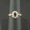 9ct Yellow Gold Sapphire and Diamond Cluster Ring Size K 1/2 3.0g