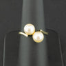 14ct Yellow Gold Double Pearl Twist Ring Size O 3.9g