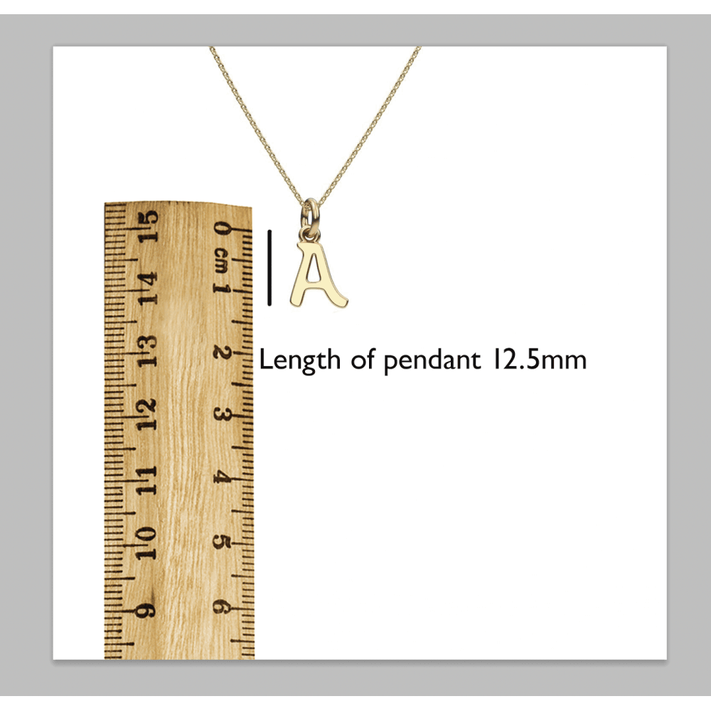 9ct Gold Initial Letter Pendant Necklace
