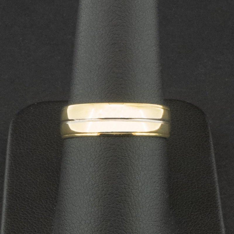 18ct Yellow Gold Grooved Ring Size Q 4.7g