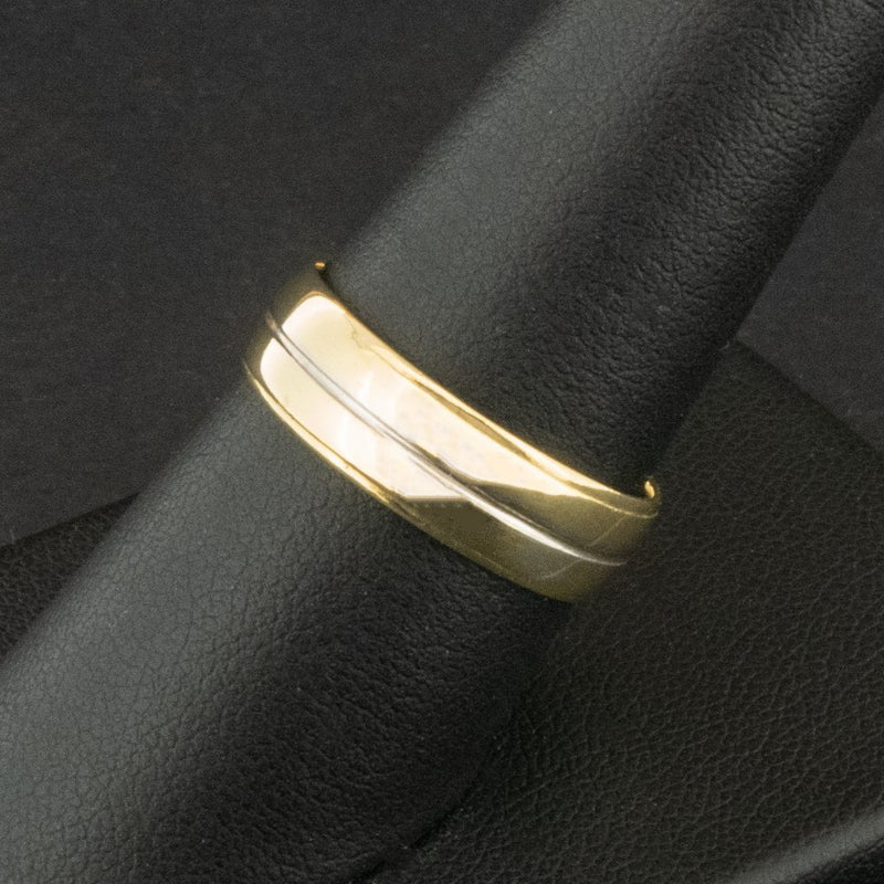 18ct Yellow Gold Grooved Ring Size Q 4.7g