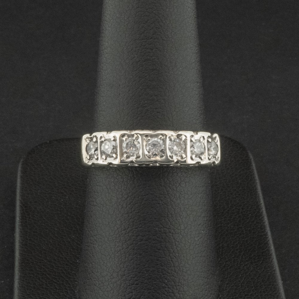 9ct Yellow Gold 0.5ct Diamond Half Eternity Ring Size P 3.5g