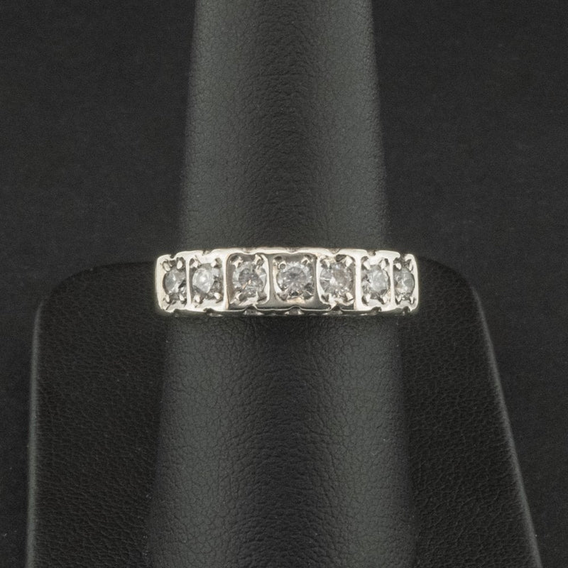 9ct Yellow Gold 0.5ct Diamond Half Eternity Ring Size P 3.5g