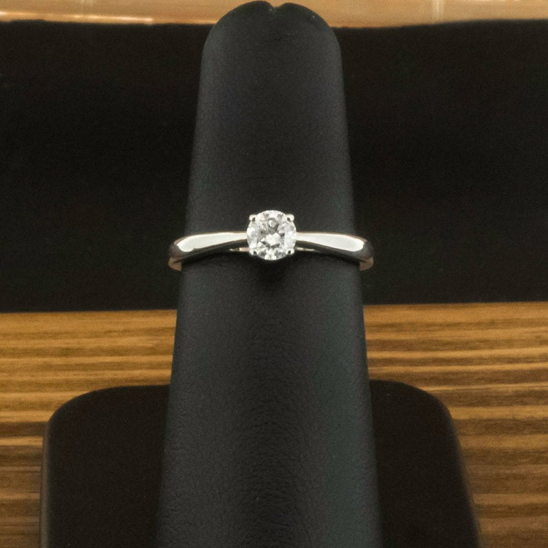 9ct White Gold 0.33ct Diamond Solitaire Ring Size L 2.0g