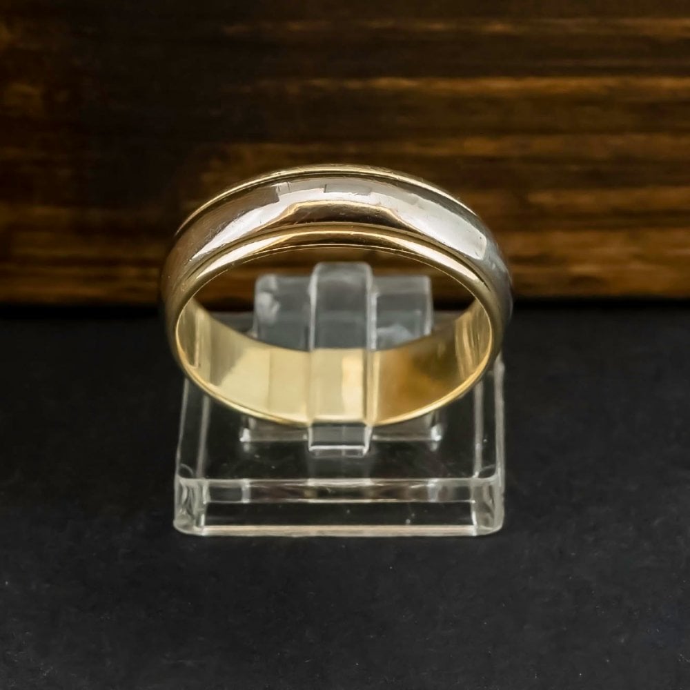 18ct Yellow & White Gold Spinning Band Ring Size U 7.3g