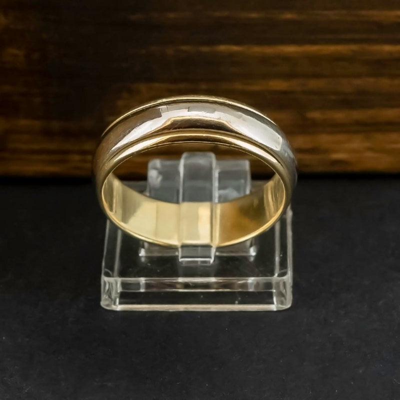 18ct Yellow & White Gold Spinning Band Ring Size U 7.3g