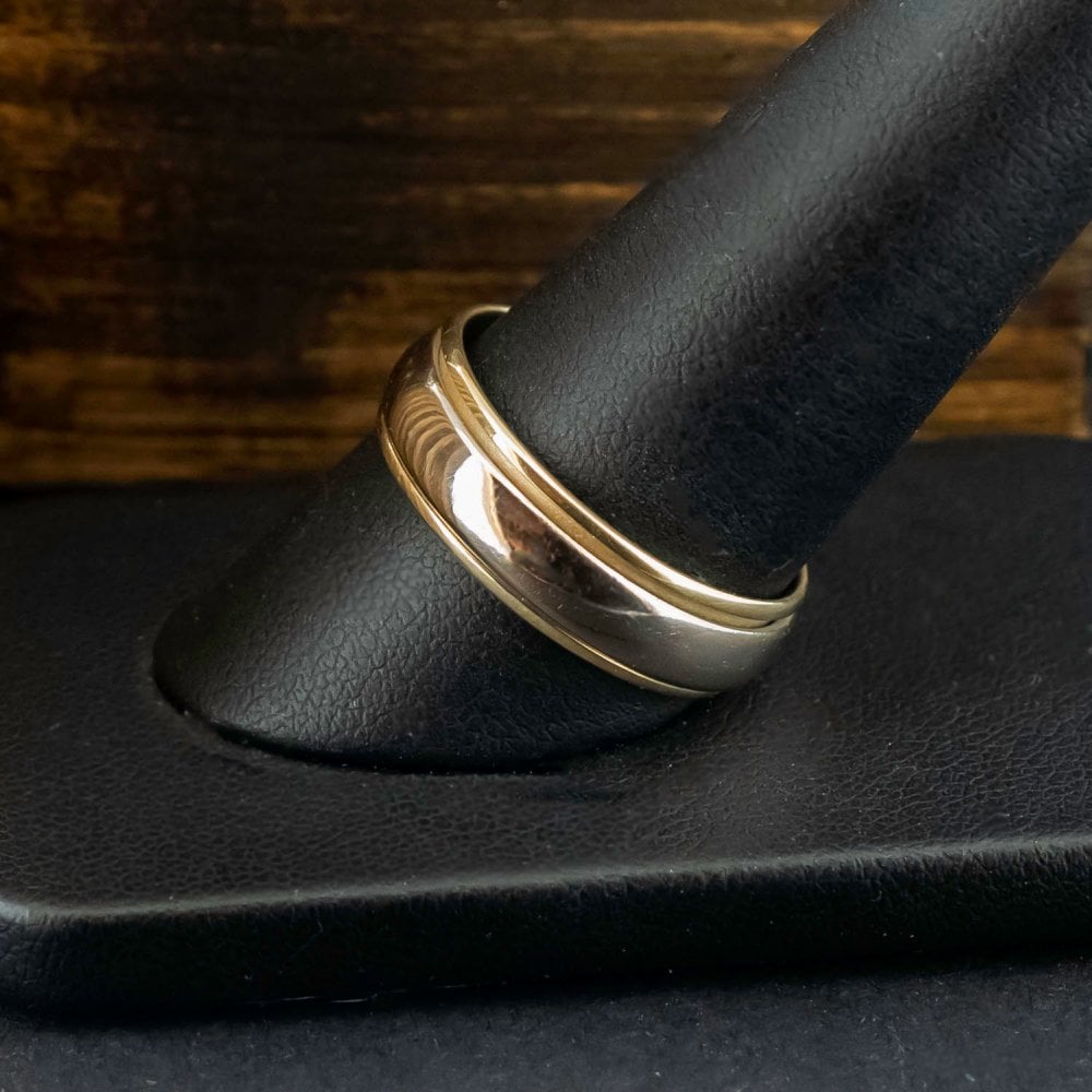 18ct Yellow & White Gold Spinning Band Ring Size U 7.3g