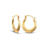 9ct Yellow Gold 15mm Engraved Hoop Earrings