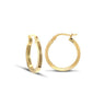9ct Yellow Gold 18mm Squared Engraved Hoop Earrings