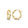 9ct Yellow Gold 17mm Barked Twist Hoop Earrings