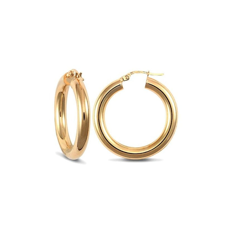 9ct Yellow Gold 27mm Hoop Earrings