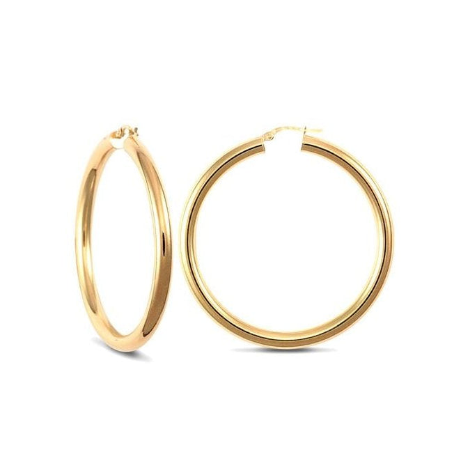 9ct Yellow Gold 38mm Hoop Earrings