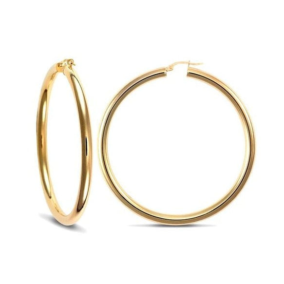 9ct Yellow Gold 57mm Hoop Earrings