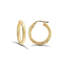 9ct Yellow Gold 20mm Frosted Hoop Earrings